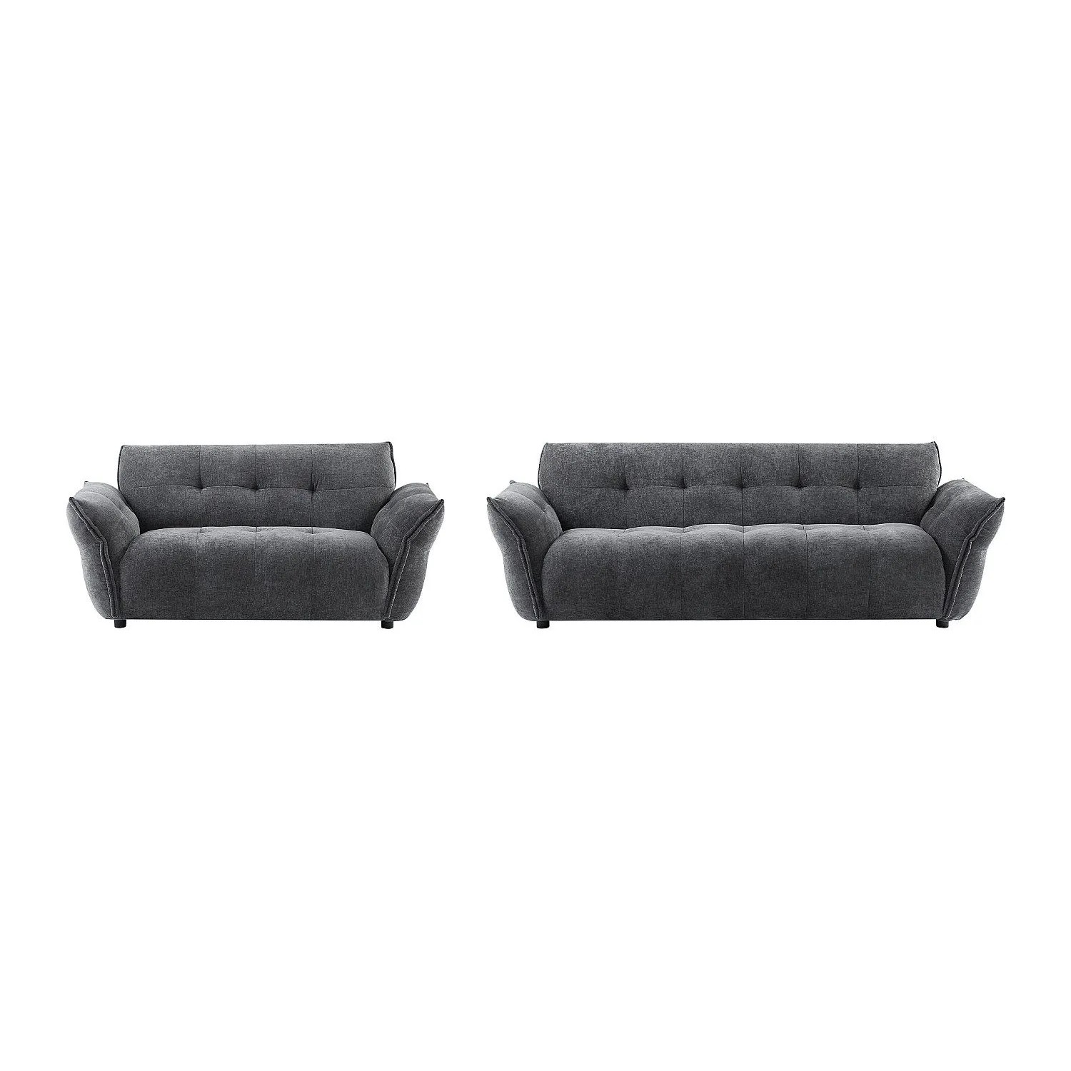 Vente-unique Couchgarnitur Napizo Anthrazitgrau 170 cm  228 cm