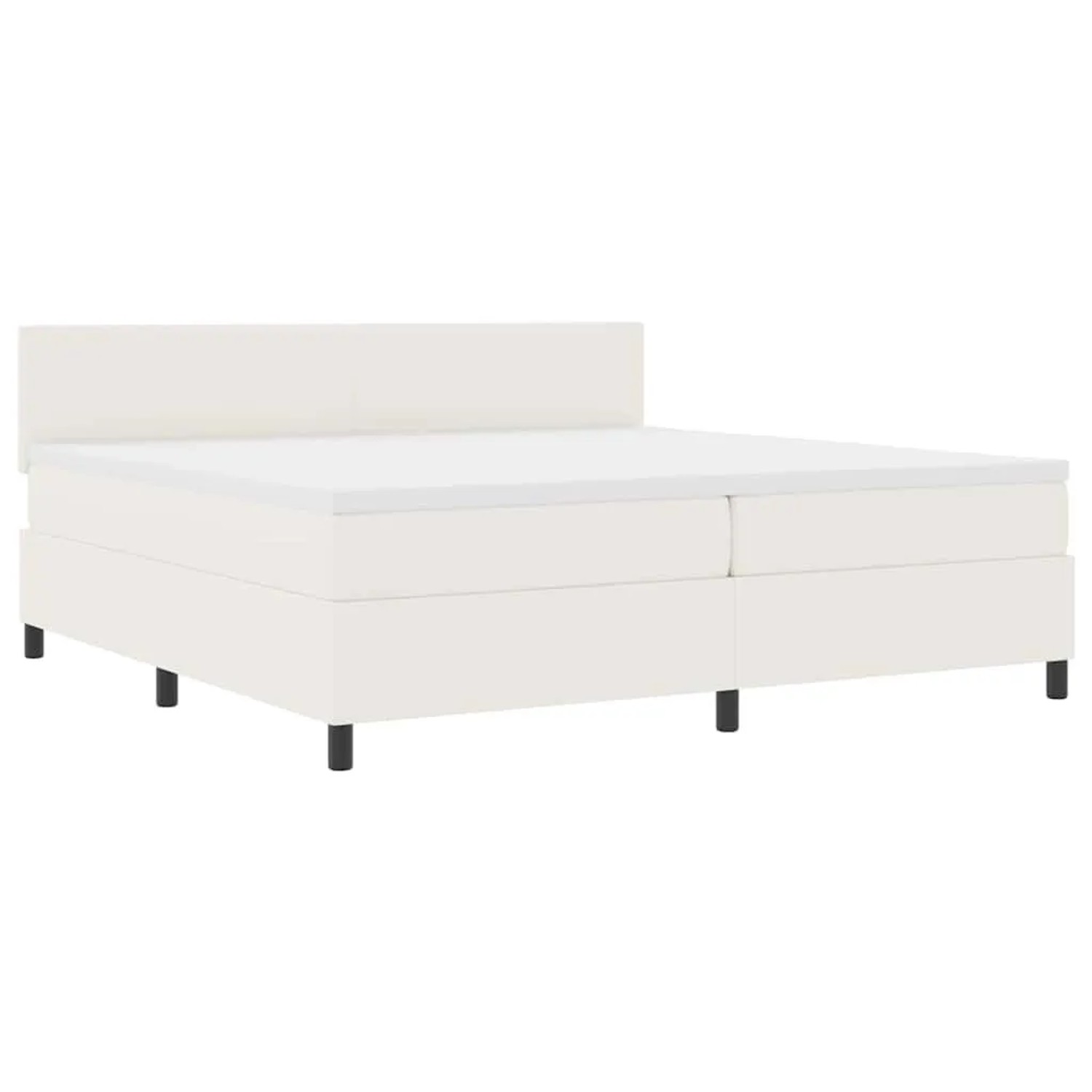 vidaXL Boxspringbett Creme und Weiß 200 x 200 cm Cordstoff 3337529