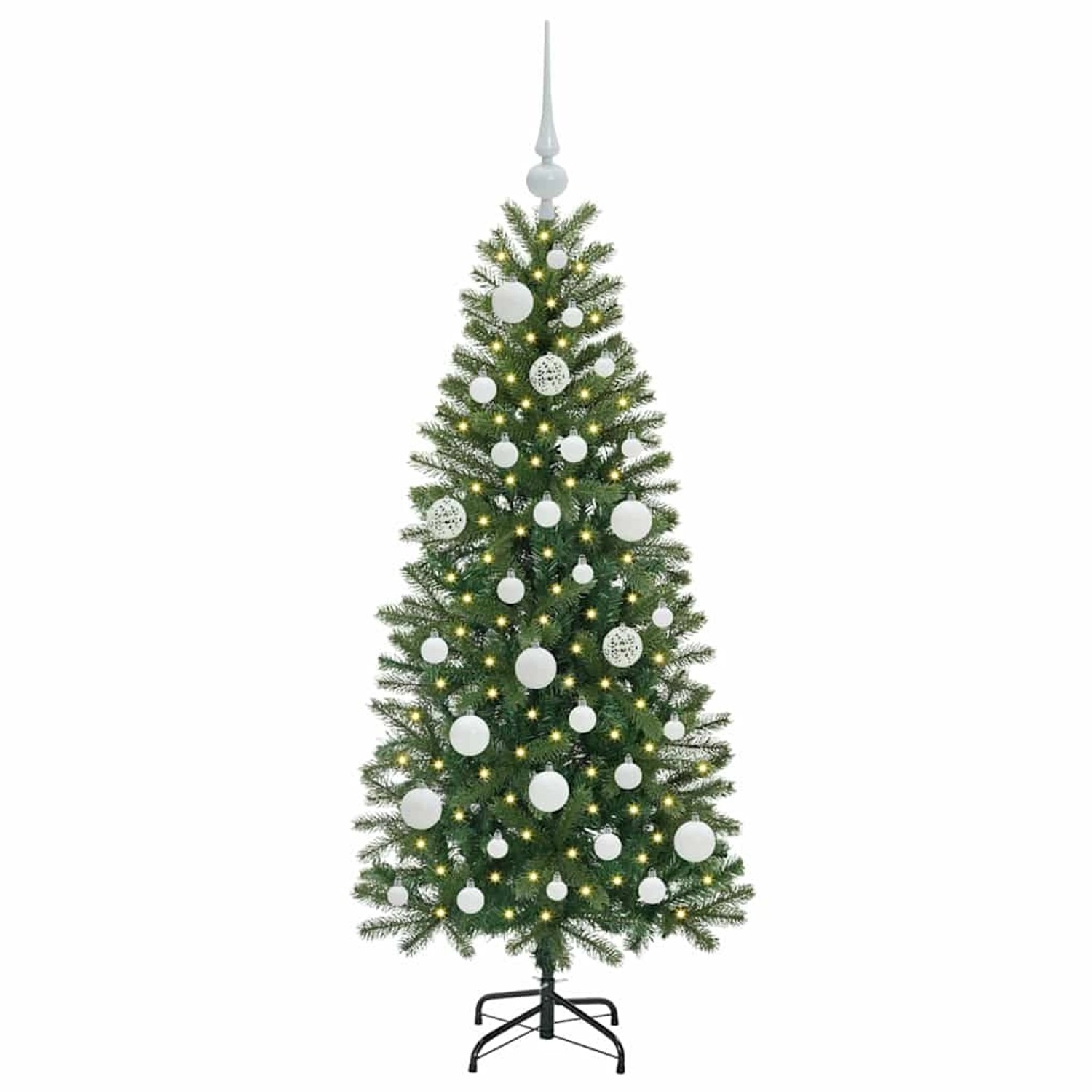 vidaXL Künstlicher Weihnachtsbaum mit 150 LEDs Grün 120 cm PE und PVC 3397331