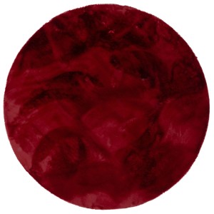 Runder, roter Fellteppich Plush von Pergamon, 160x160cm. Super Soft und luxuriös.