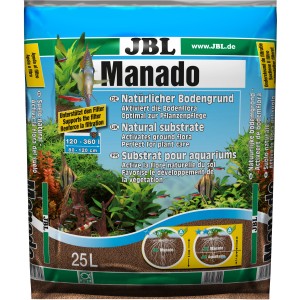 JBL Manado Aquarium Bodengrund, 25 l, für optimales Pflanzenwachstum im Süßwasseraquarium.