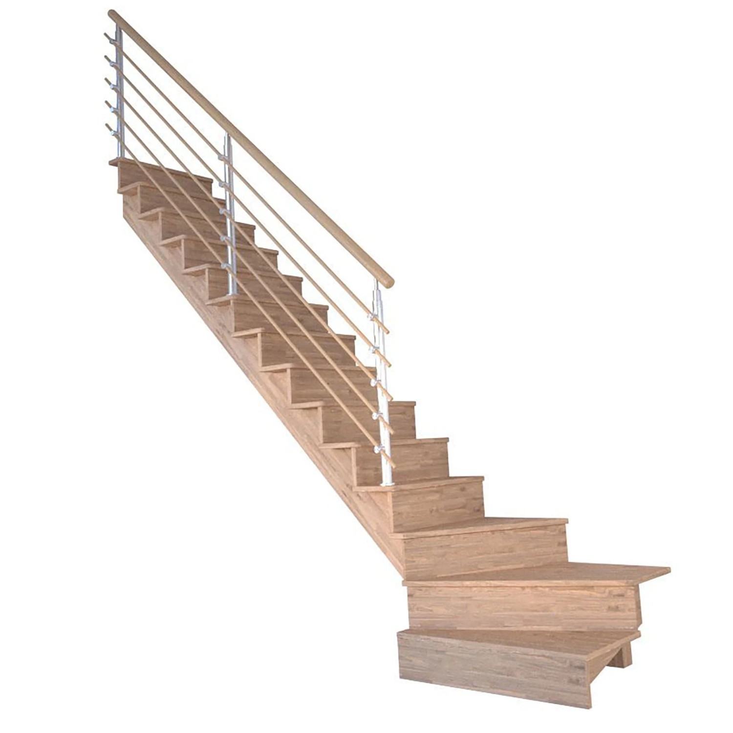 Treppe Lindos Pro Eiche Gew. L 100 cm Setzstufen Design-Geländer-Holzstäbe günstig online kaufen