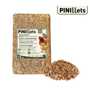PINI Buchenhack Grob 300 kg Einstreu für Hühner & Küken