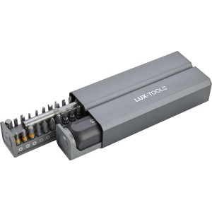 LUX Schraubendreher-Set 40-in-1 mit magnetischen Bits im grauen Aufbewahrungs-Case.