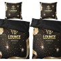 SANILO Bettwäsche VIP Lounge, 4-teilig, mit goldenem VIP-Design auf Schwarz.