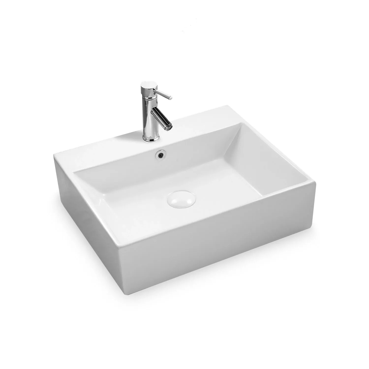 Stilform Wand Hänge Keramik Waschbecken Marina Dünner Rand 50x42 cm