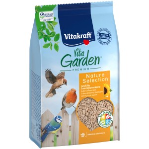 Vitakraft VitaGarden Sonnenblumenkerne, geschält, 500g für Wildvögel. Ergänzungsfutter ohne Schalen.