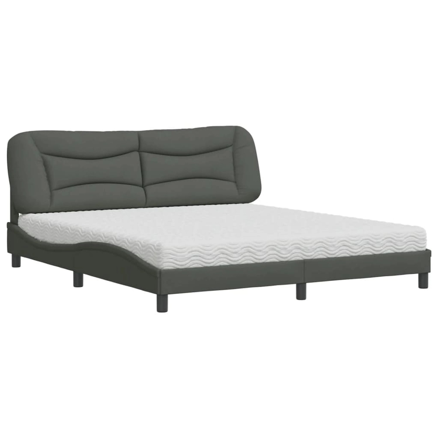 vidaXL Bett mit Matratze Dunkelgrau 180x200 cm Stoff Modell 12009760