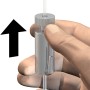 Artiteq Aufhängehaken im Detail: Hand justiert Haken an einer Aufhängeschiene. Tragkraft 15 kg.
