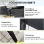 Nahaufnahmen des SPORTNOW Pickleball Netzes: verstellbare Klettverschlüsse, Doppelnähte, robuste Stoffkanten für Spannung.