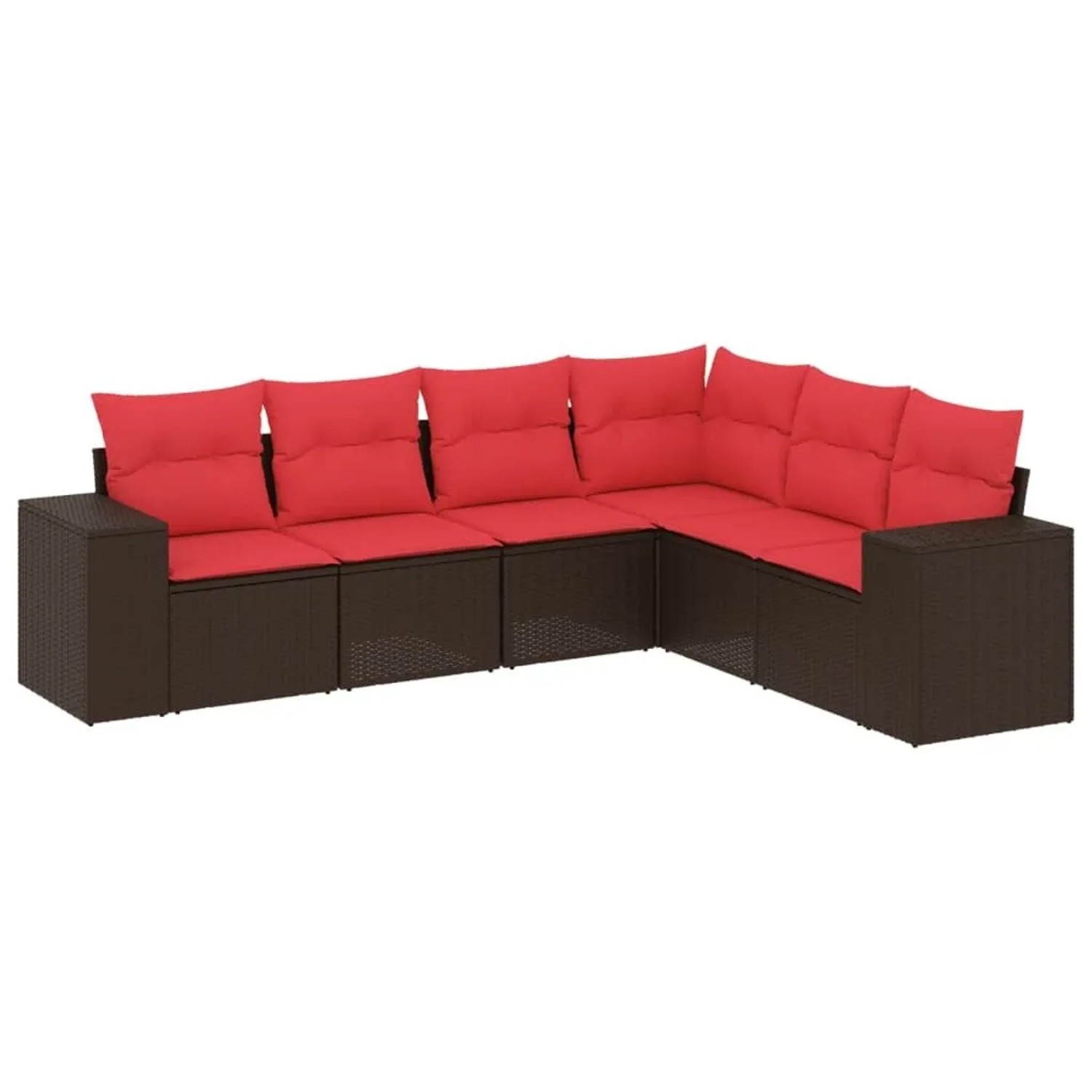 vidaXL 6-Tlg Gartensofa-Set mit Kissen Braun Polyrattan 3222613 günstig online kaufen