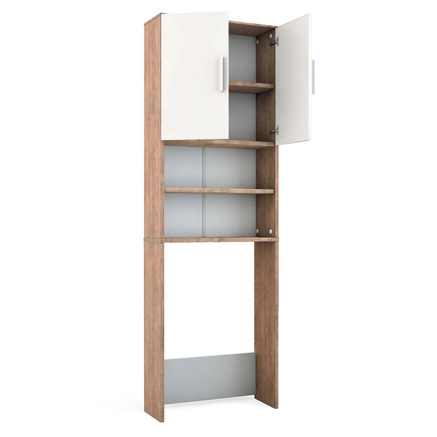Vicco Toilettenschrank Sonoma/Weiß 64 x 190 cm mit 2 Türen günstig online kaufen