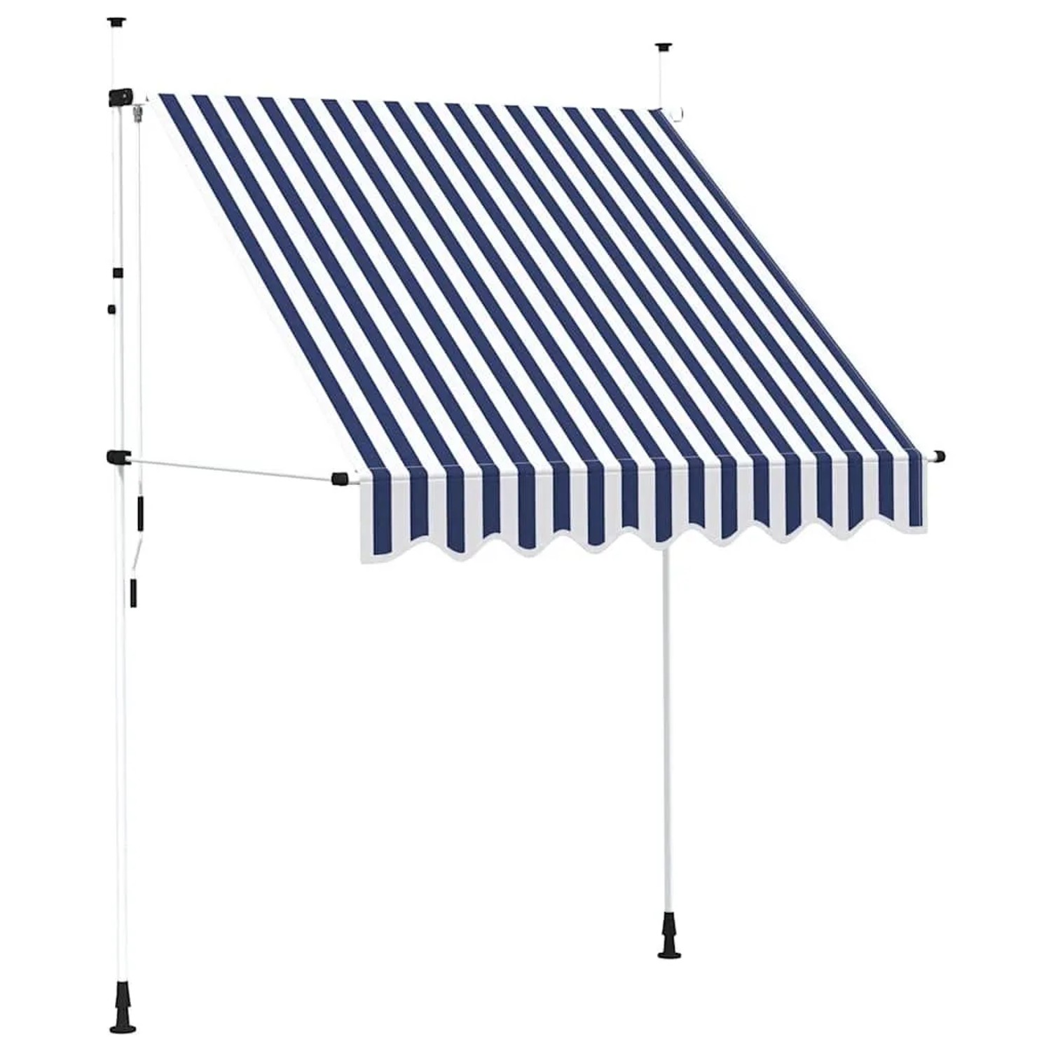 vidaXL Einziehbare Markise Handbetrieben 200 cm Blau/Weiß Gestreift 43220