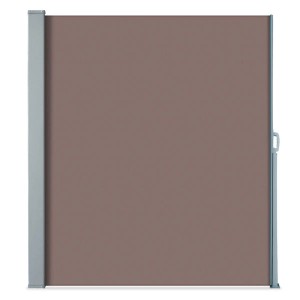 Braune KARAT Seitenmarkise, ausziehbar für Balkon und Terrasse. Blickdichter Wind- und Sichtschutz.