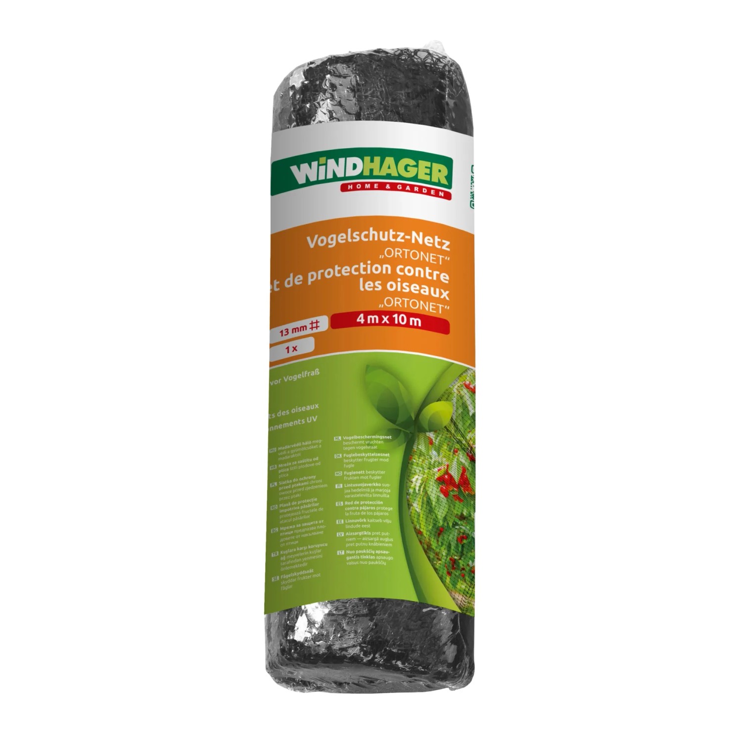 Windhager Vogelschutznetz Ortonet, 4x10m Rolle, zum Schutz vor Vogelfraß.