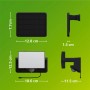 Philips Fyns Solar-LED-Wandleuchte in Schwarz mit Bewegungssensor und Maßen.