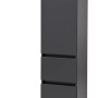 Moderner Bad-Hochschrank Salerno, 40 cm breit, in Matt Grau-Graphitgrau mit Schublade für mehr Stauraum.