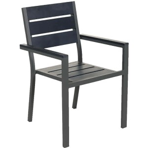Home Deluxe Gartenstuhl Madera, 4er-Set, Aluminium hellgrau, stapelbar, wetterfest.