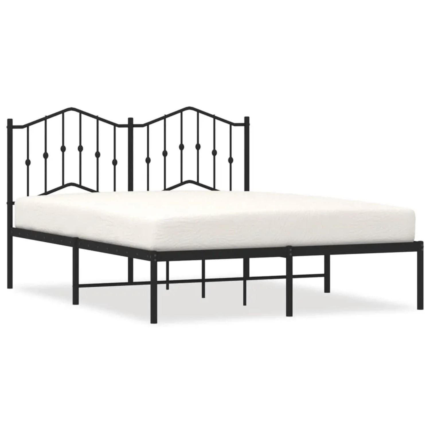 vidaXL Bettgestell mit Kopfteil Metall Schwarz 150x200 cm Modell 81927018