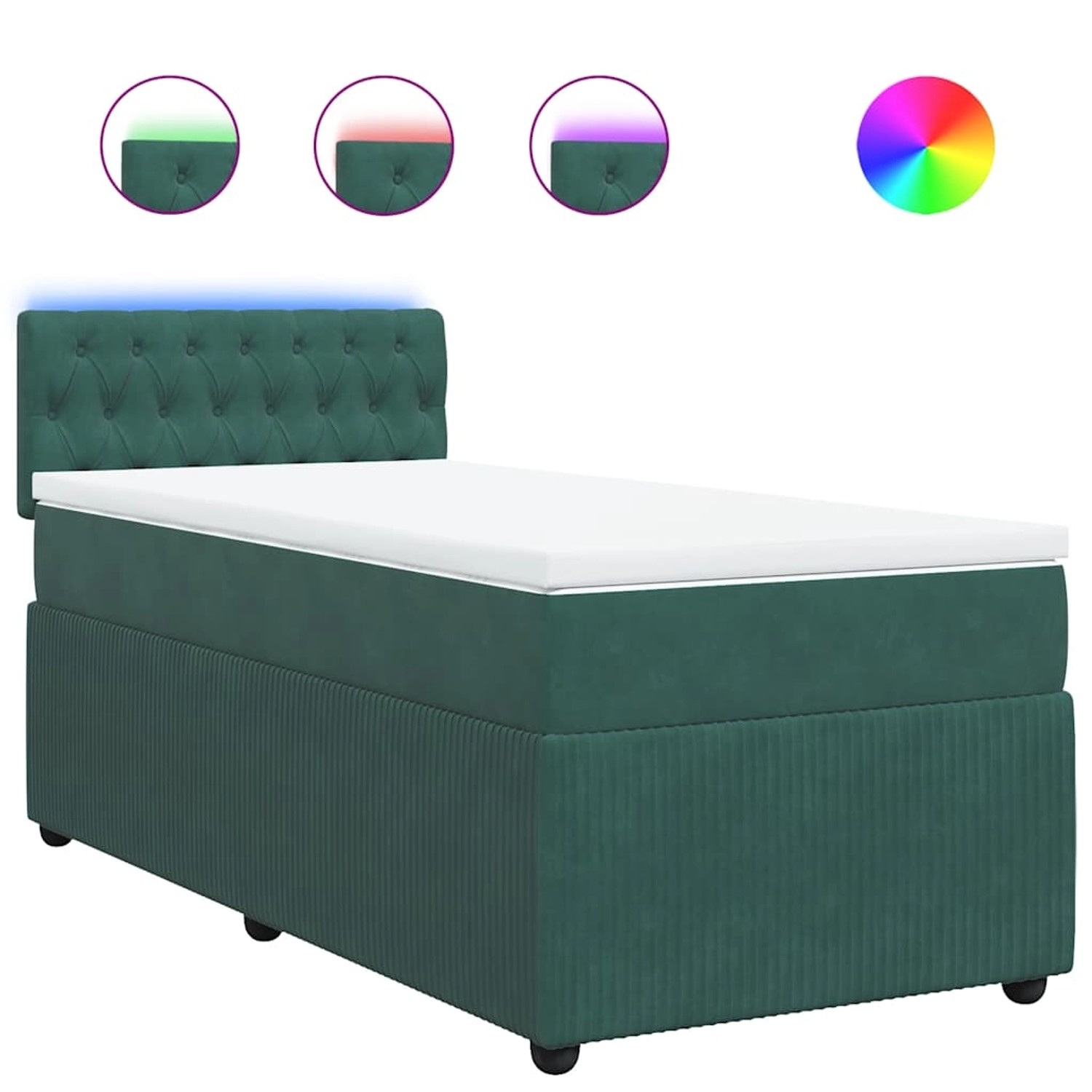 vidaXL Boxspringbett mit Matratze Dunkelgrün 80x200 cm Samt 3289899 günstig online kaufen