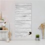 Banjado Magnettafel 37x78cm, weiße Magnetwand mit Holz-Motiv und Magneten.
