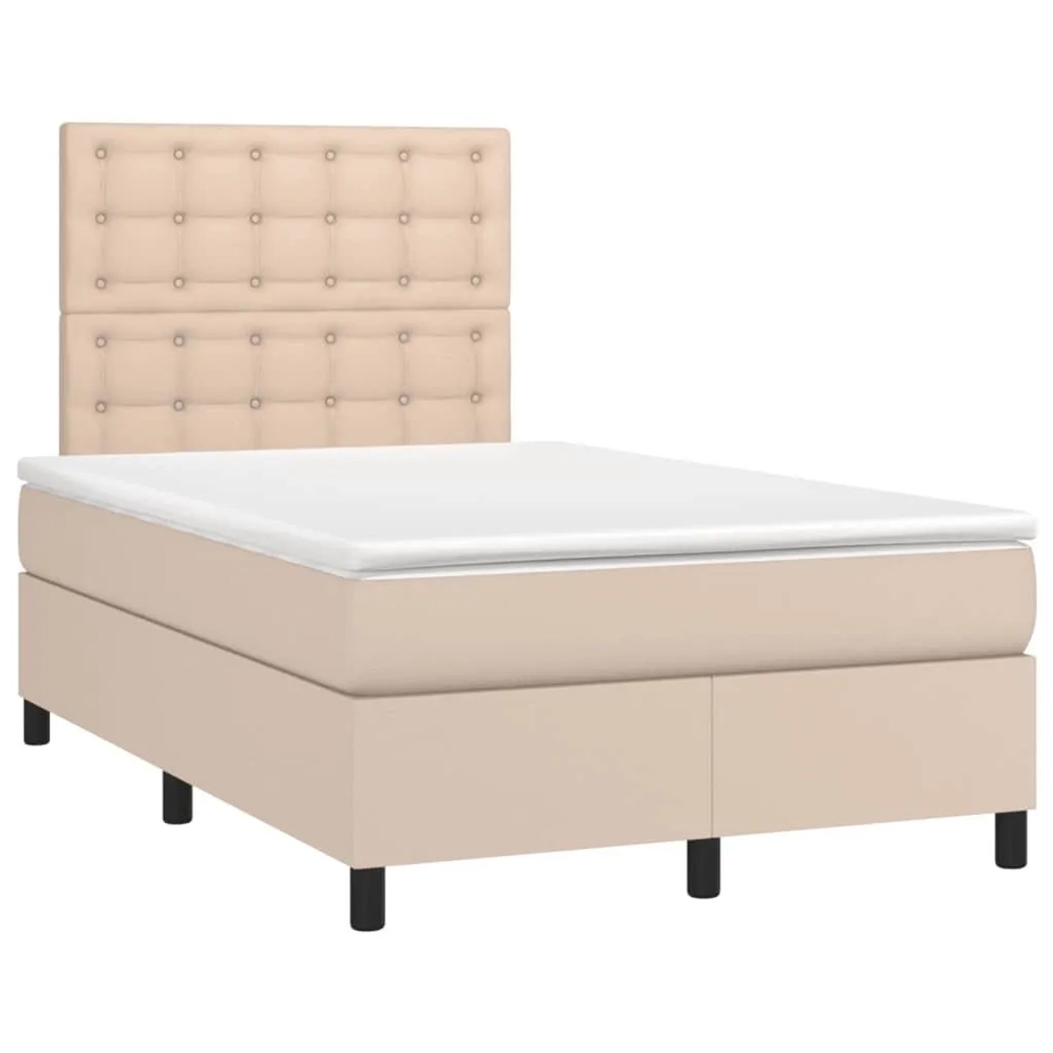 vidaXL Boxspringbett Matratze Cappuccino-Braun 120x190 cm Kunstleder 326998 günstig online kaufen