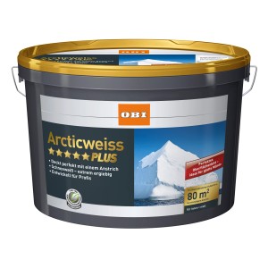 Eimer OBI Arcticweiss Plus, matte, weiße Wandfarbe für Innen, 10 Liter.
