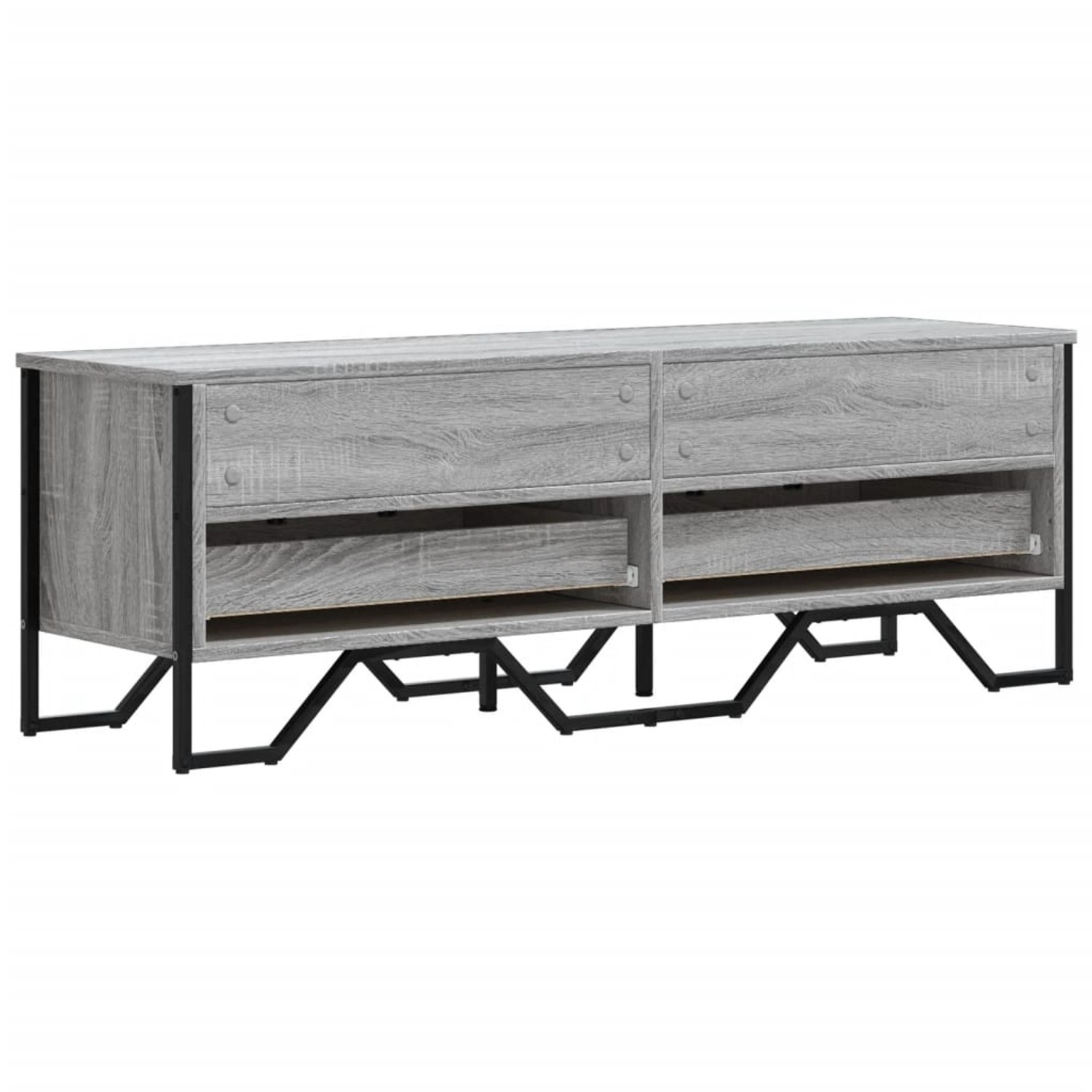 VidaXL TV-Schrank, Grau Sonoma, 122x34x41 cm, Holzwerkstoff mit Metallgestell.
