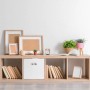 Relaxdays Aufbewahrungsbox Stoff Weiß Faltbar 2er Set 30 cm x 30 cm x 30 cm_2