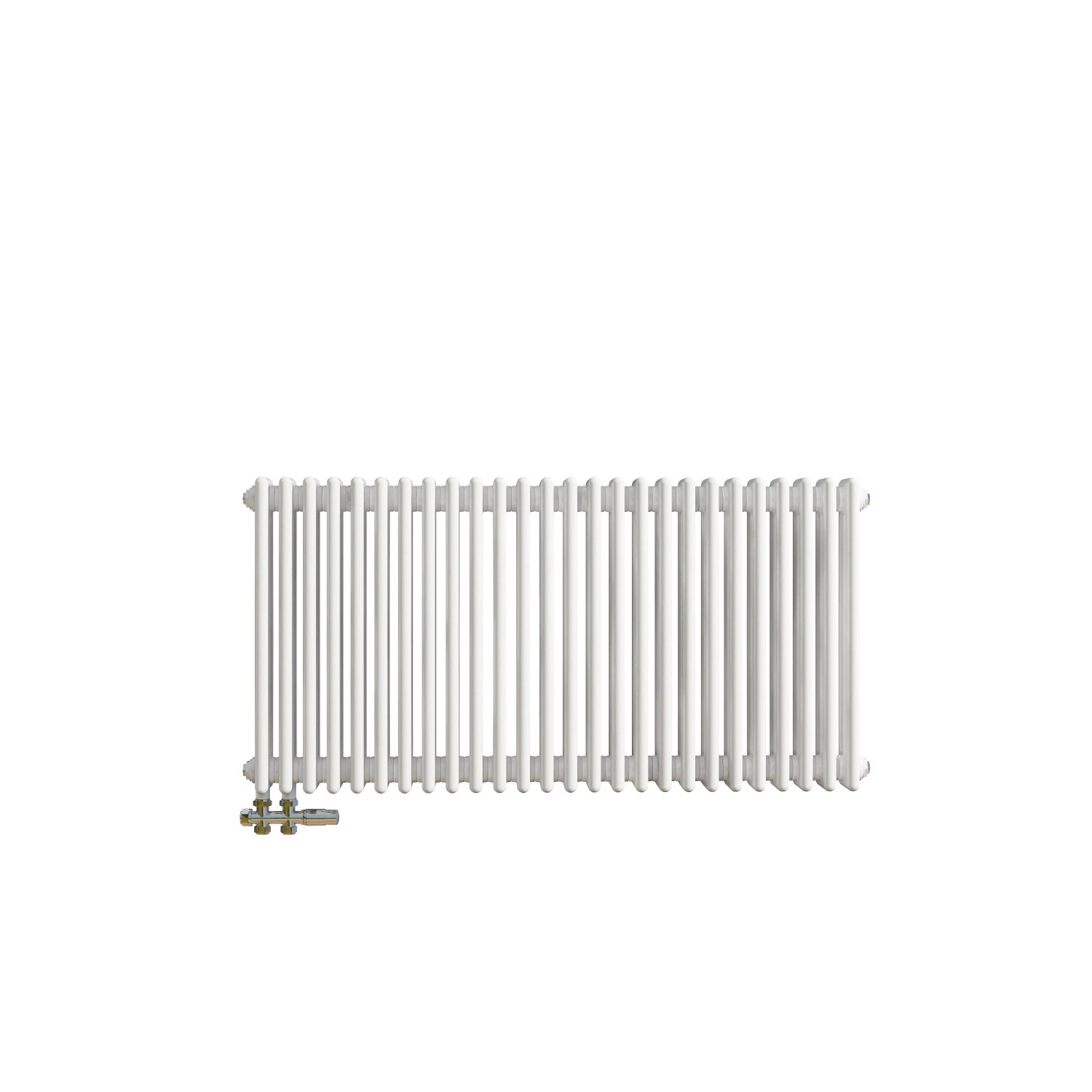 Duschparadies 3 Säulen Traditioneller Heizkörper in Gusseisen-Optik 600x1190mm 1828W für Warmwasserbetrieb Weiß