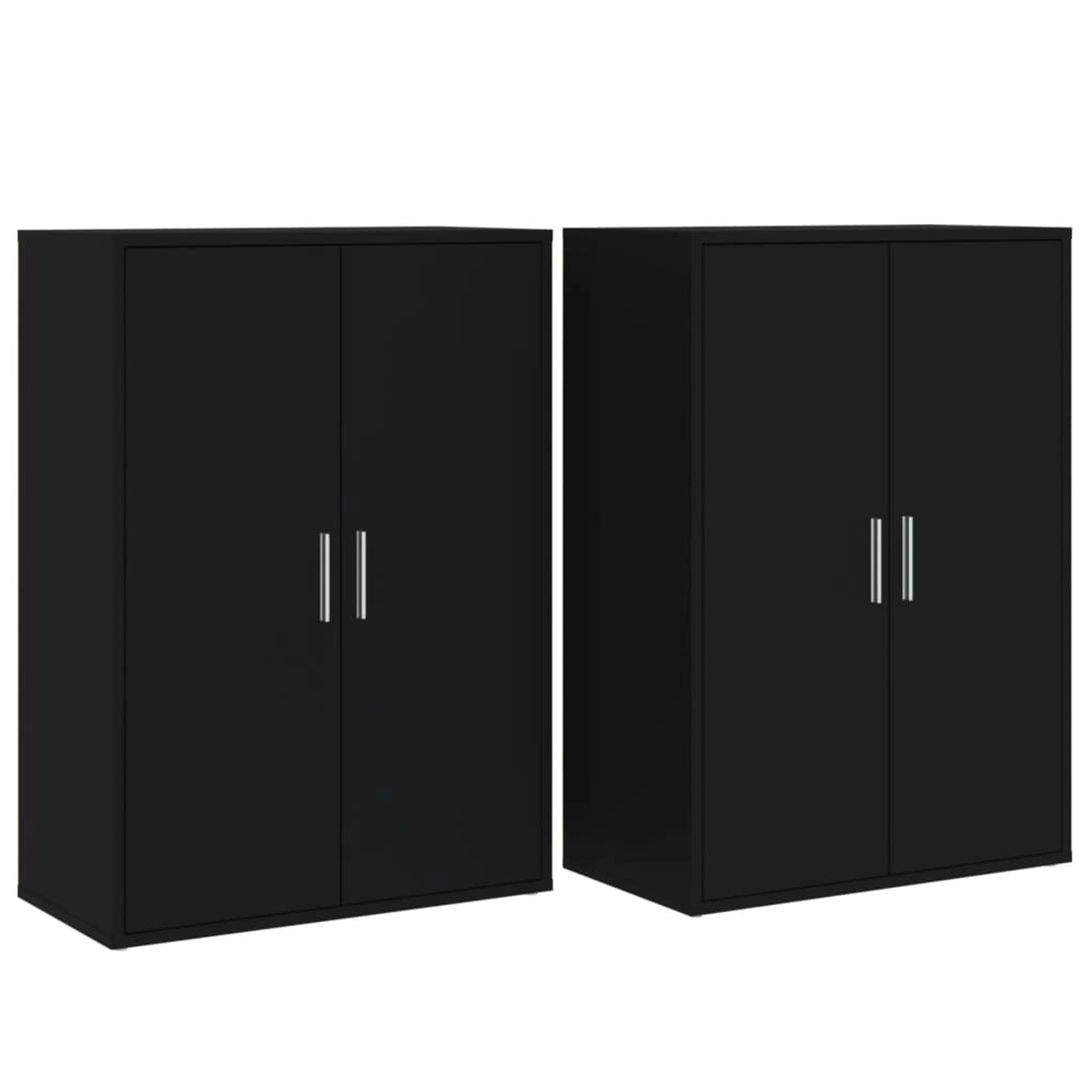 vidaXL Sideboards 2 Stk Schwarz 60x31x84 cm Holzwerkstoff 3276568 günstig online kaufen