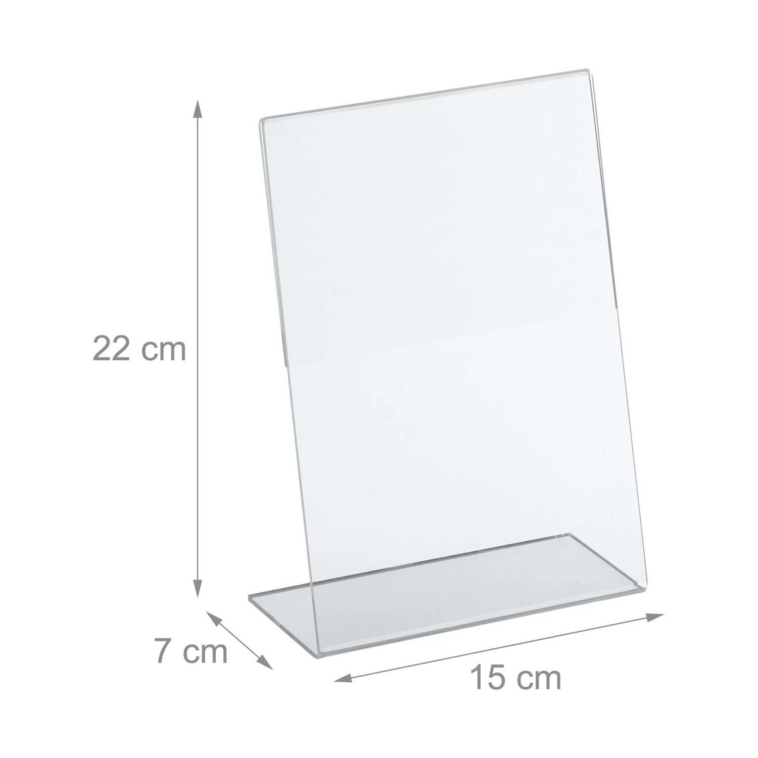 Transparentes Relaxdays Tischaufsteller 10er Set aus Acryl, Format DIN A5, für Bürobedarf.