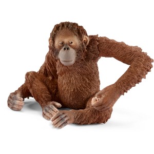 Detailgetreue Schleich Wild Life Orang-Utan Weibchen Spielfigur, braun.
