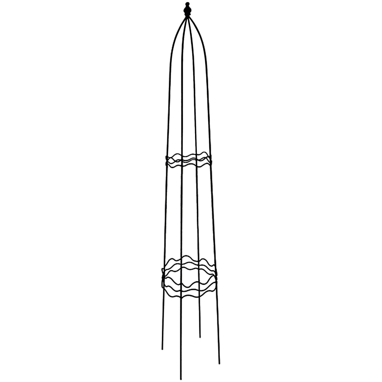 Rankhilfe Obelisk Rund 140 cm x Ø 19 cm Schwarz
