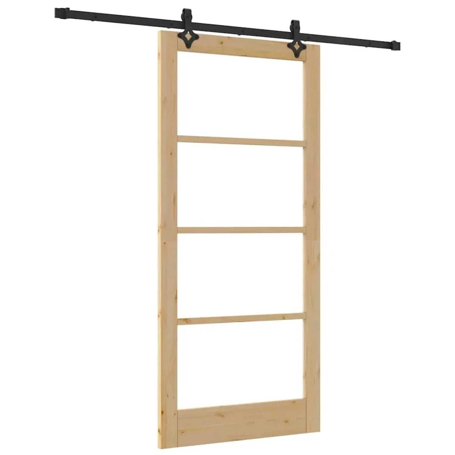 vidaXL Schiebetür ORKDAL Natur und Schwarz 93 x 202 cm 3332203