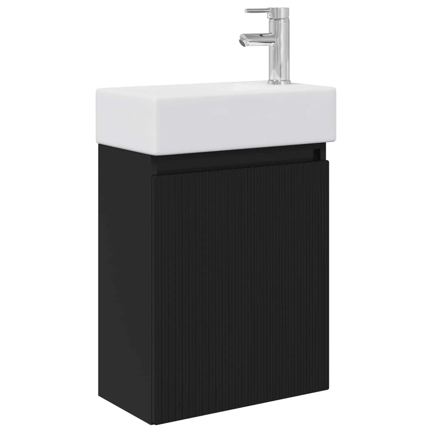 vidaXL Badezimmer Waschtischunterschrank mit Wasserhahn Schwarz 889452