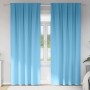 vidaXL Verdunkelungs-Vorhänge mit Ringen Himmelblau Polyester 4107437_2