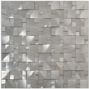 3D Mosaikfliese Aluminium Silver, 30x31,5cm, für Wandverkleidung im Innenbereich.