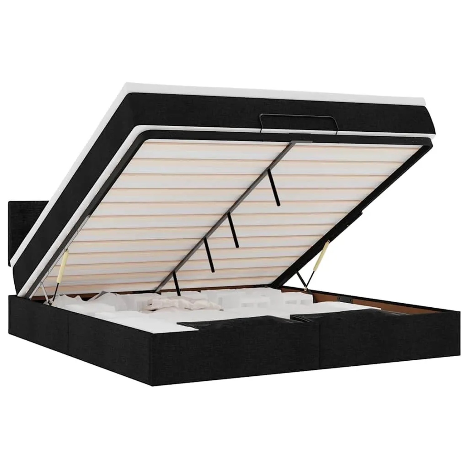 vidaXL Ottoman-Bett mit Matratze Schwarz 180x200 cm Stoff 3311645