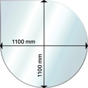 Aduro Glasbodenplatte, tropfenförmig, 1100x1100mm, für Kaminöfen, Zubehör.