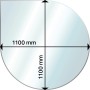 Aduro Glasbodenplatte, tropfenförmig, 1100x1100mm, für Kaminöfen, Zubehör.