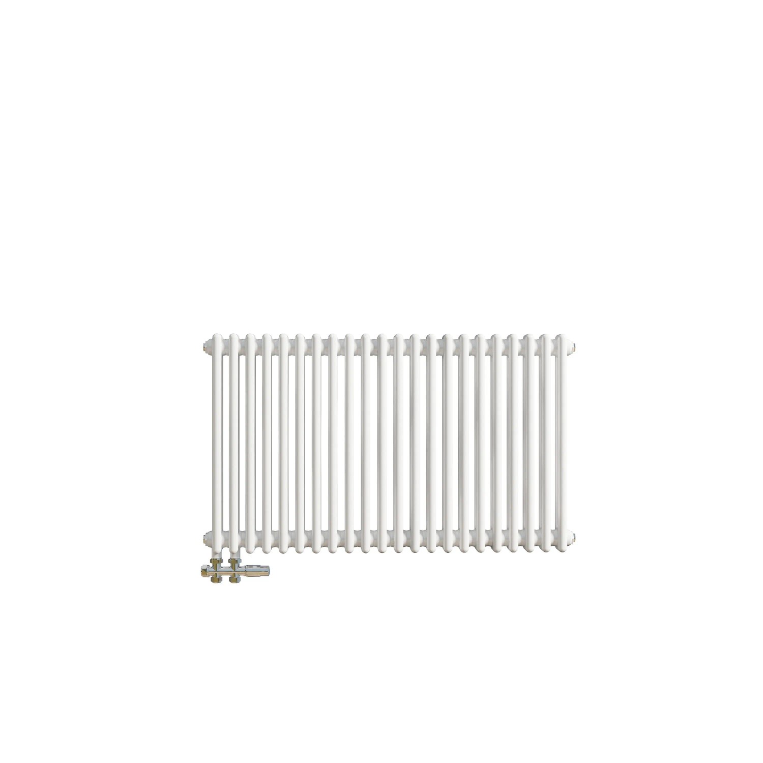 Duschparadies 2 Säulen Traditioneller Heizkörper in Gusseisen-Optik 600x1010mm 1114W für Warmwasserbetrieb Weiß