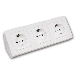 McPower Steckdosenblock Flair, 3-fach, weiß, für Schalterprogramme im Innenbereich.