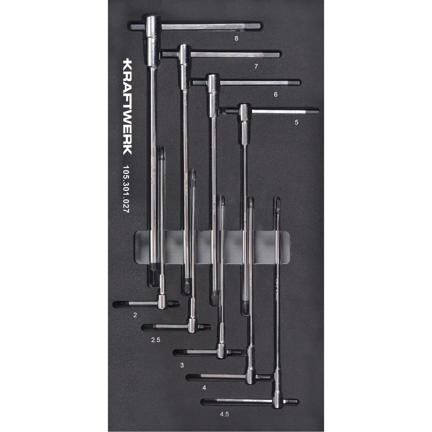 Kraftwerk-Werkzeugset T-Griff-Innensechskant 20 mm x 40 mm 9-teilig
