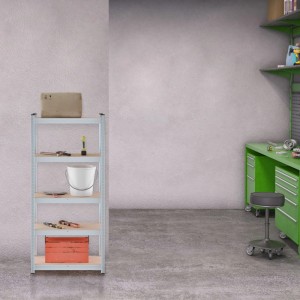 Relaxdays Schwerlastregal Stahl Silber 750 kg 150 cm x 70 cm x 30 cm