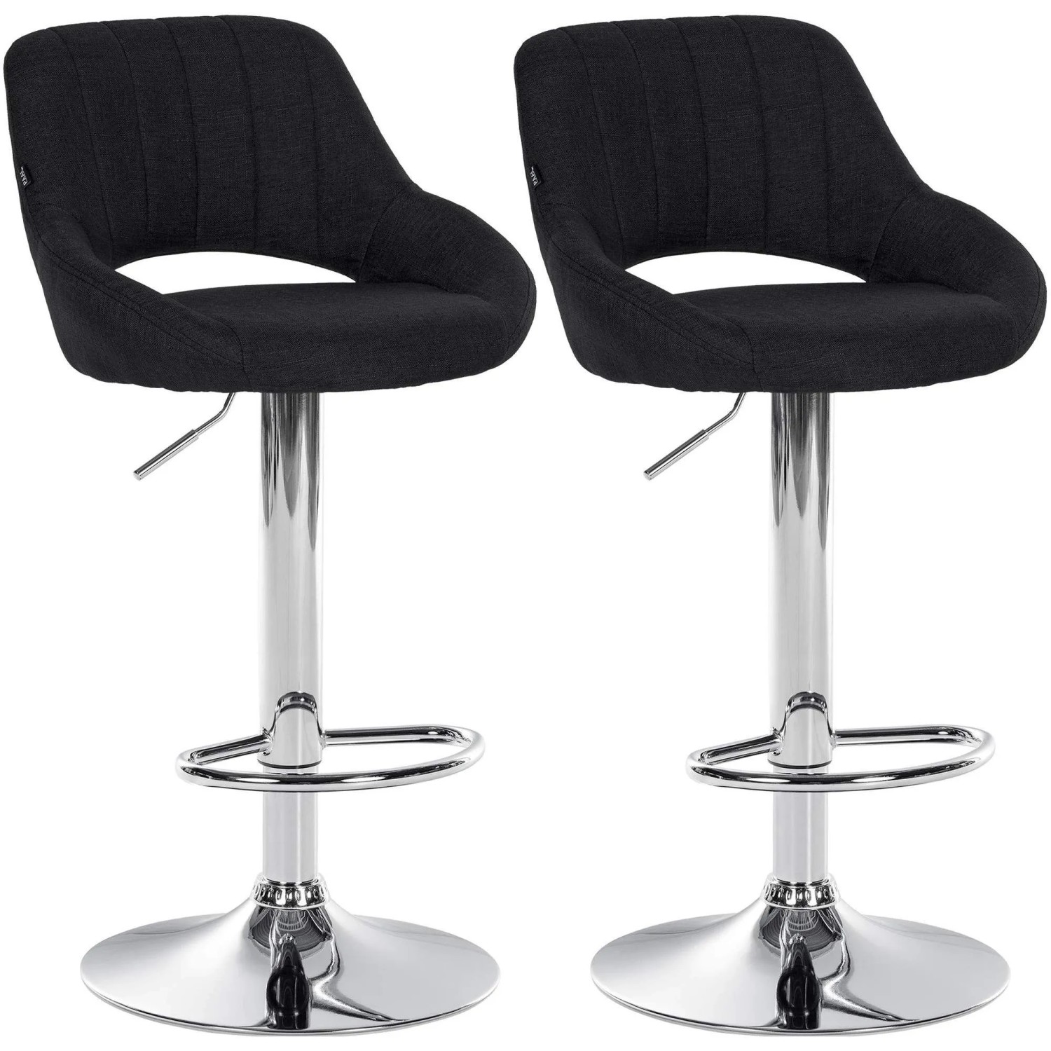 DELUKE 2er Set Barhocker SEGAD Stoff Schwarz 47x48x85cm Silber Barstuhl Mit Lehne Tresenhocker Tresenstuhl