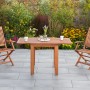 Merxx Comodoro Gartenmöbel-Set mit 2 Klappsesseln und ausziehbarem Tisch aus Eukalyptusholz.