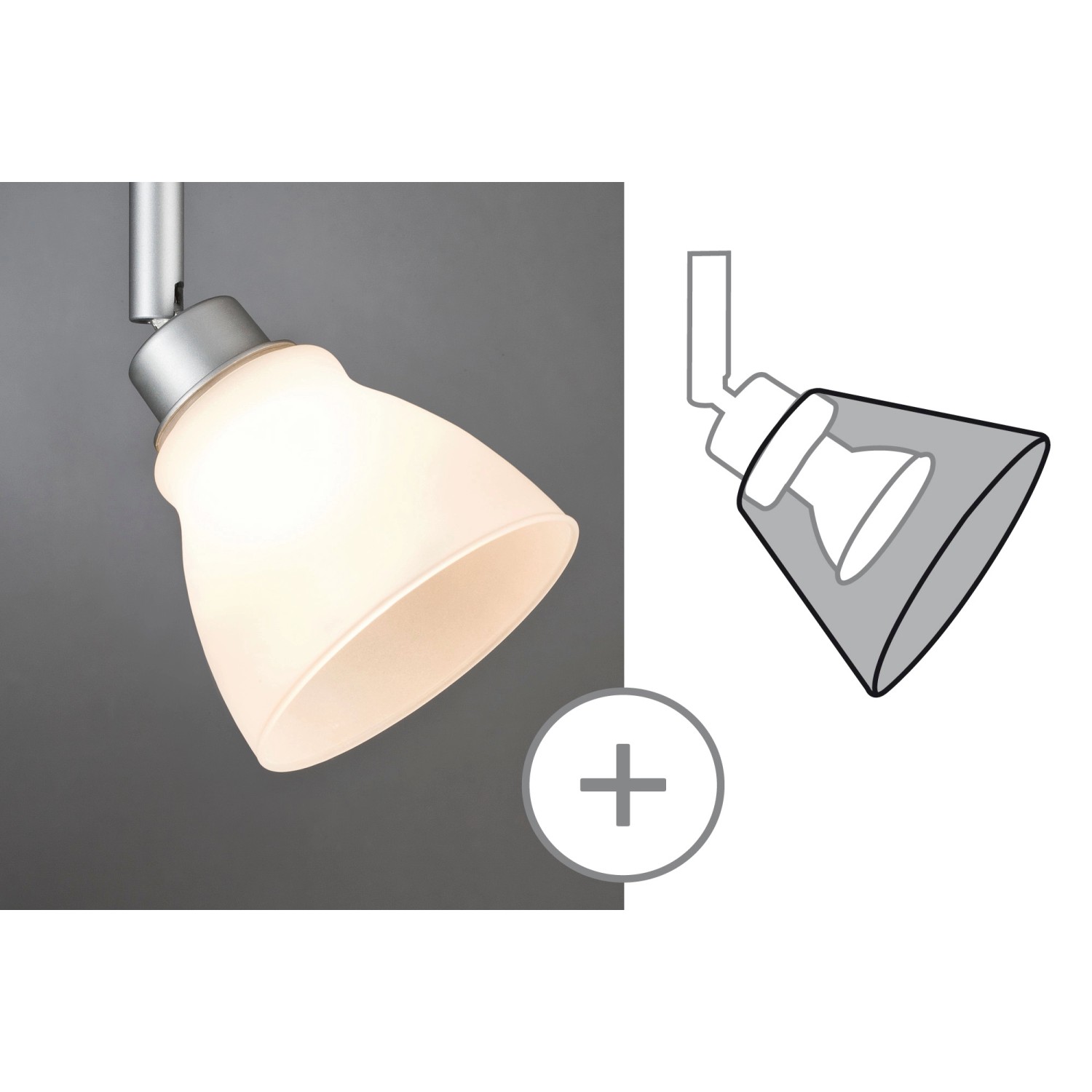 Paulmann DecoSystems Wolbi Deko-Schirm, weißes Glas für Schienensysteme, max. 50W.