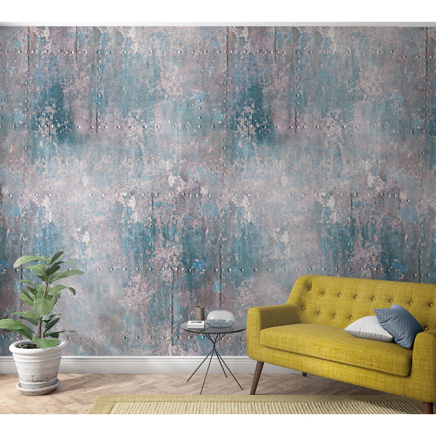 Marburg Vliestapete Illustration Industrial Blau-Rot 270 cm x 159 cm FSC® günstig online kaufen