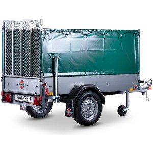 Stema Green Keeper 750 Anhänger mit Hochplane, Stützrad und Abstellstützen.